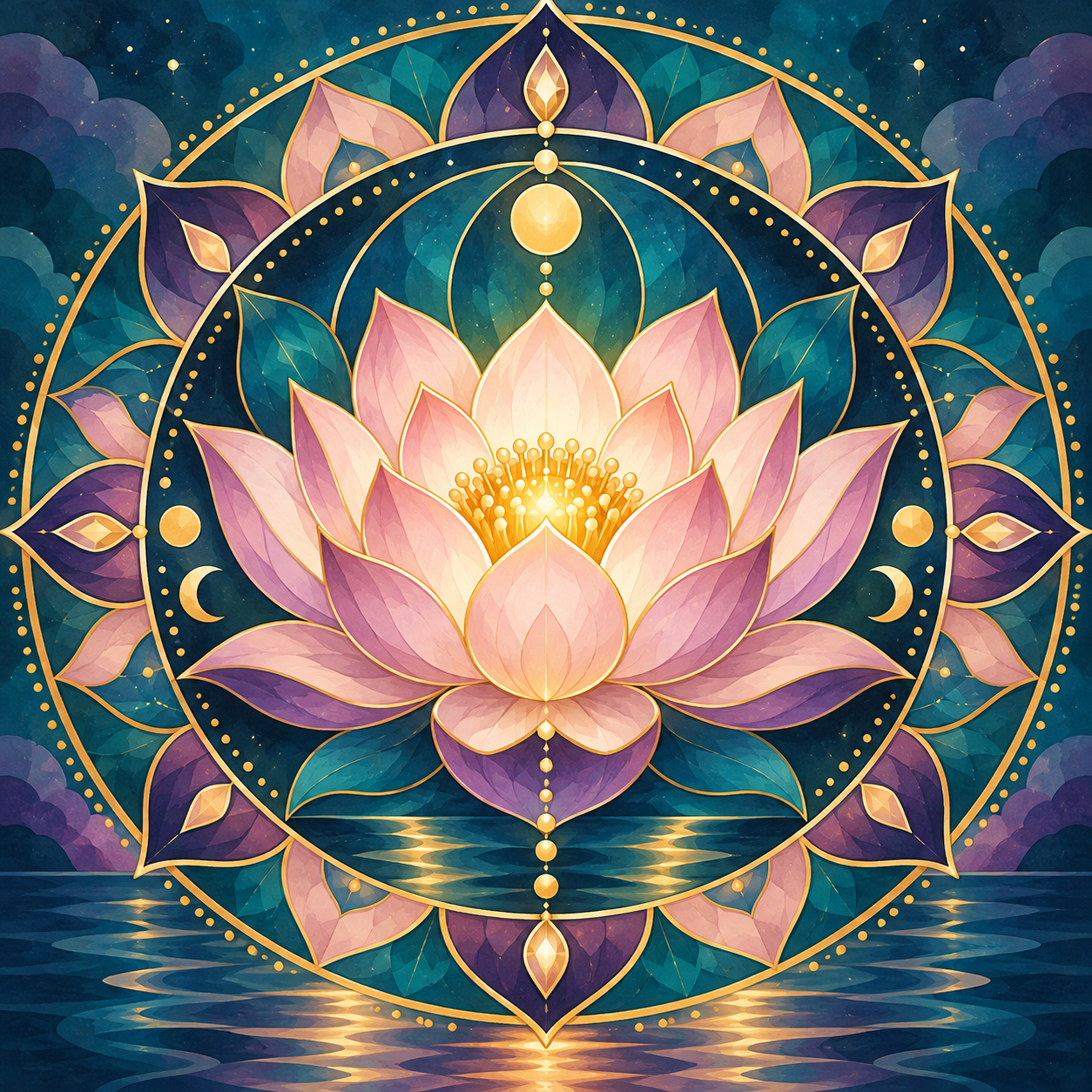 Luminous Lotus Mandala diamond art design